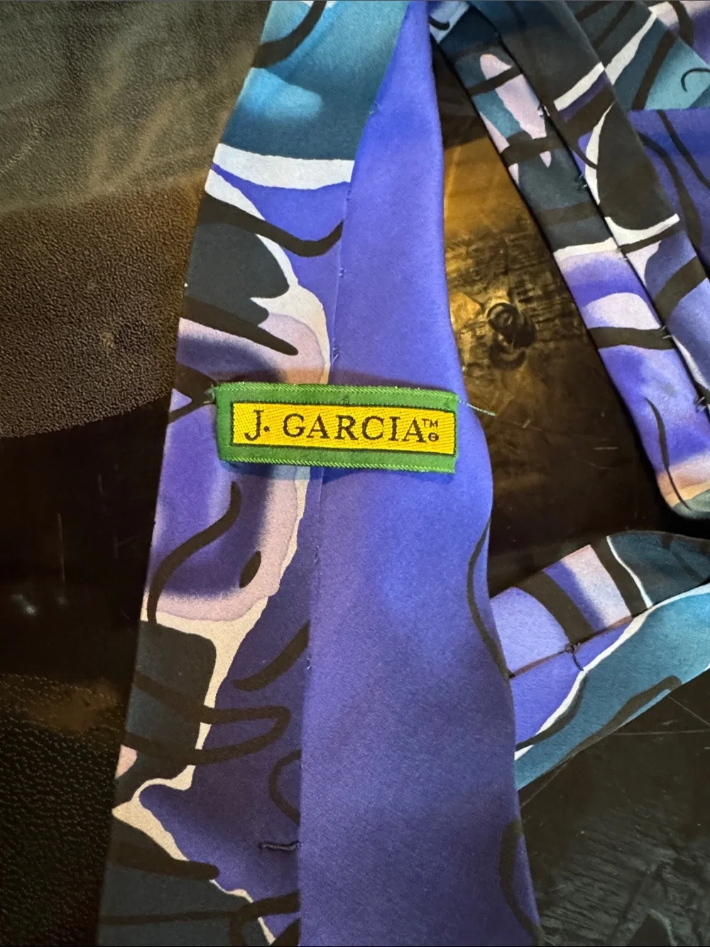 J. Garcia Blue and Purple Abstract Men's Tie